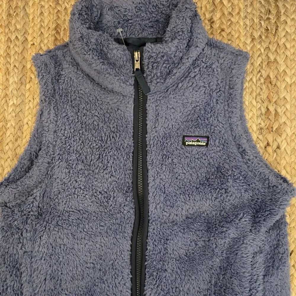 Patagonia Girls size XL (14) full zip sherpa‎ fleece vest polyester blue
